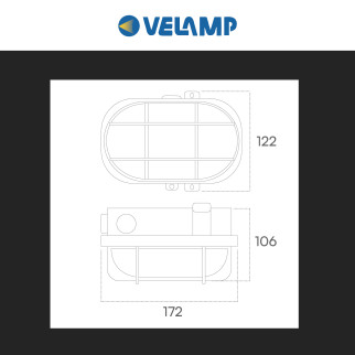 Plafoniera in Vetro per Lampadine E27 IP44 Velamp Turtle