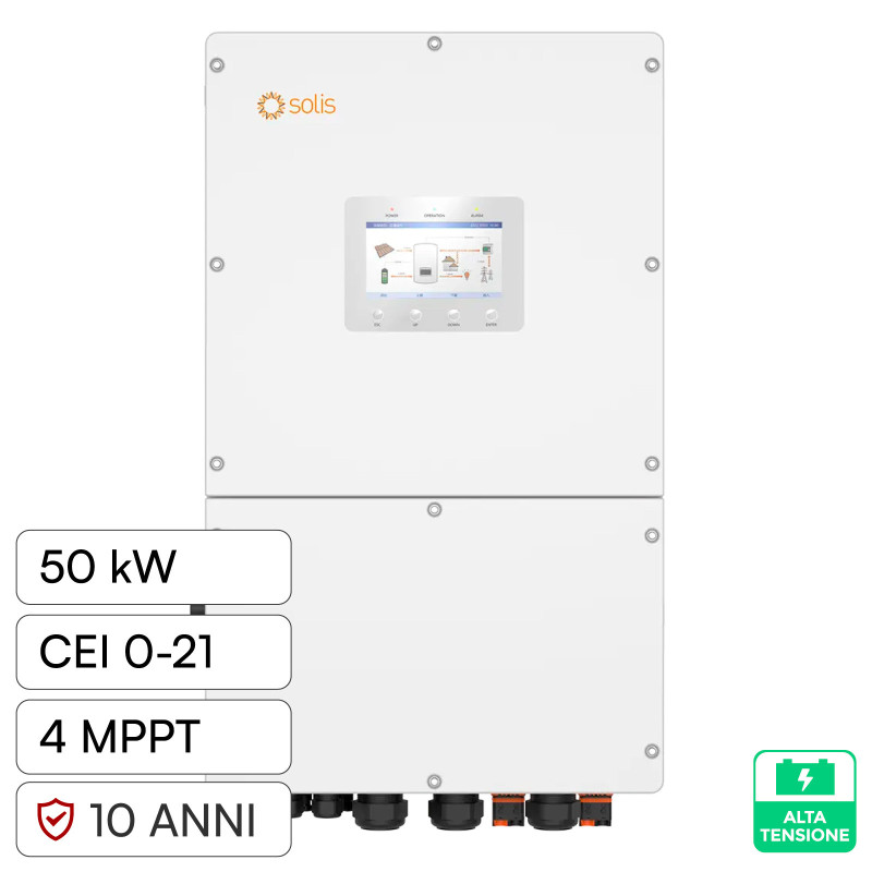 V-Tac Solis Inverter Trifase On-Grid / Off-Grid 50kW IP66