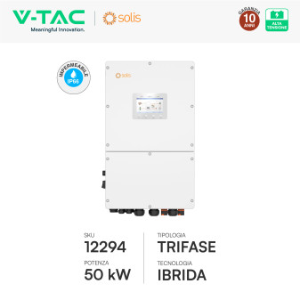 V-Tac Solis Inverter Trifase On-Grid / Off-Grid 50kW IP66