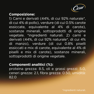 Cibo per Cani con Pollo e Manzo Cesar Selezione in Gelatina