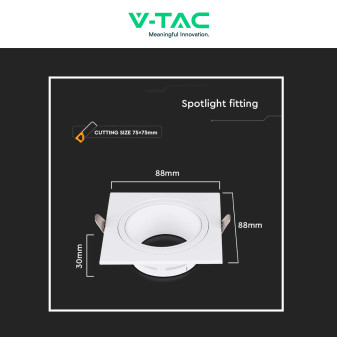 Portafaretto GU10 e GU5.3 (MR16) Bianco Fisso V-Tac VT-443
