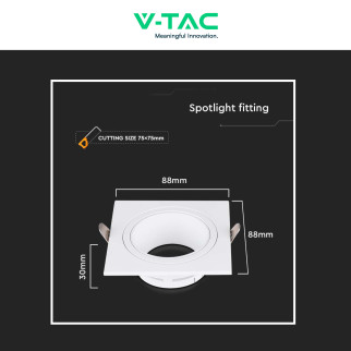 Portafaretto GU10 e GU5.3 (MR16) Bianco Fisso V-Tac VT-443