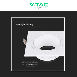 Portafaretto GU10 e GU5.3 (MR16) Bianco Fisso V-Tac VT-443