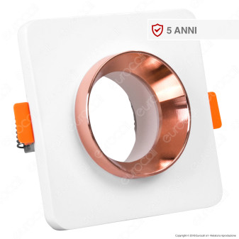 VT-862 V-Tac Portafaretto Quadrato da Incasso in Gesso Cromato