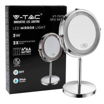 V-Tac VT-7572 Lampada LED 3W Specchio Ingrandimento 3x in Plastica