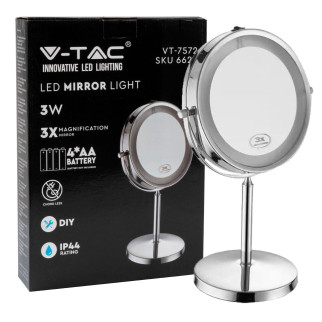 V-Tac VT-7572 Lampada LED 3W Specchio Ingrandimento 3x in Plastica
