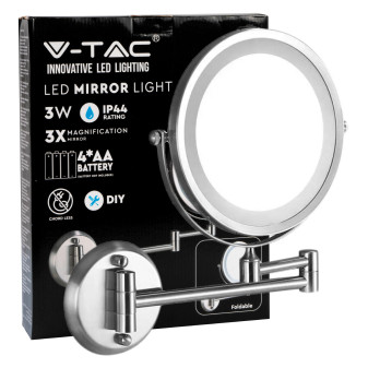 V-Tac VT-7571 Lampada LED 3W Specchio Bifacciale Ingrandimento 1x 3x
