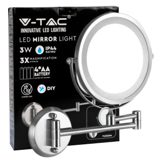 V-Tac VT-7571 Lampada LED 3W Specchio Bifacciale Ingrandimento 1x 3x