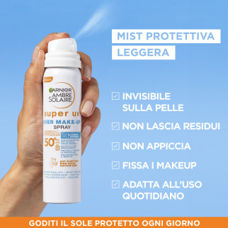 Garnier Ambre Solaire Super UV Over Make Up Mist Protezione SPF 50+