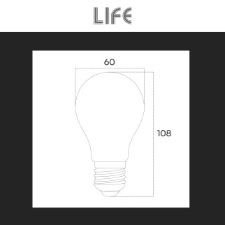 Life Lampadina LED E27 8W Goccia A60 Filament Vetro Bianco con Sensore