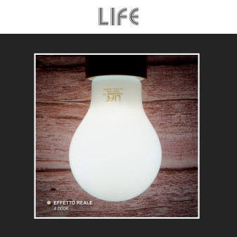 Life Lampadina LED E27 8W Goccia A60 Filament Vetro Bianco con Sensore