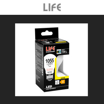 Life Lampadina LED E27 8W Goccia A60 Filament Vetro Bianco con Sensore
