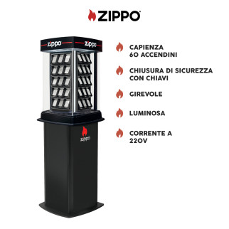 Espositore Zippo Vetrina Girevole Luminosa per 60 Accendini