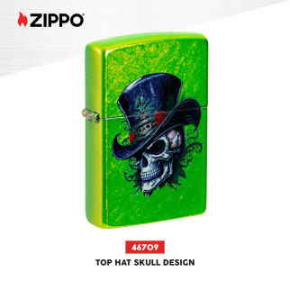 Accendino Zippo mod. 46709 Top Hat Skull Design