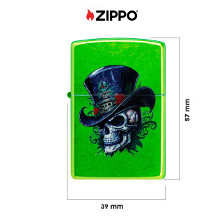 Accendino Zippo mod. 46709 Top Hat Skull Design