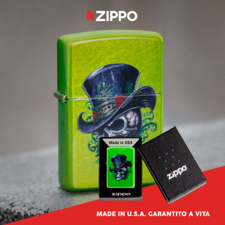 Accendino Zippo mod. 46709 Top Hat Skull Design