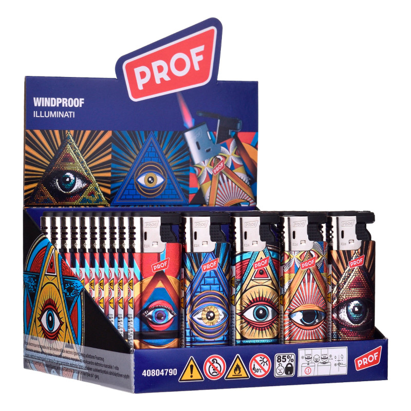 Accendini Maxi Elettronici Turbo Prof Fantasia Illuminati da 50