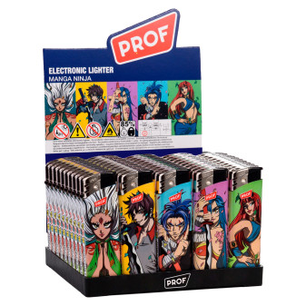 Accendini Maxi Elettronici Prof Fantasia Manga Ninja Box da 50