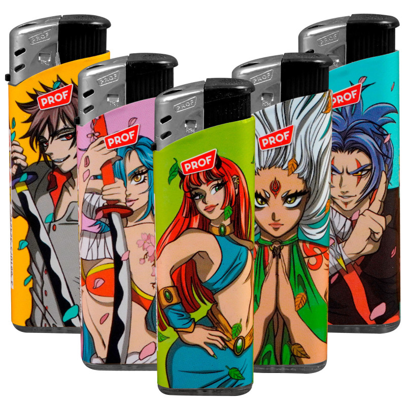 Accendini Maxi Elettronici Prof Fantasia Manga Ninja Serie da 5