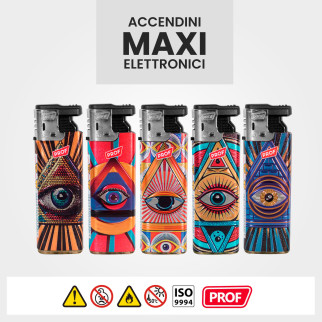 Accendini Maxi Elettronici Prof Fantasia Illuminati Serie da 5