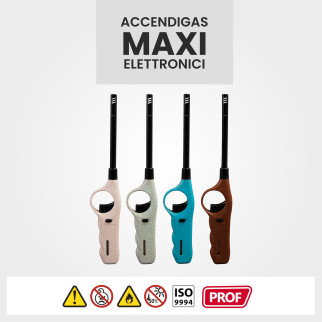 Prof Maxi Accendigas Elettronico in Fibra di Bamboo Box 16 Accendini
