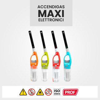 Prof Maxi Accendigas Elettronico Tinta Unita Box 16 Accendini