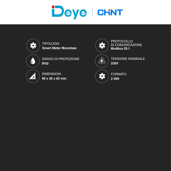 Chint Misuratore per Inverter Monofase Deye 230V RS485 2P MID
