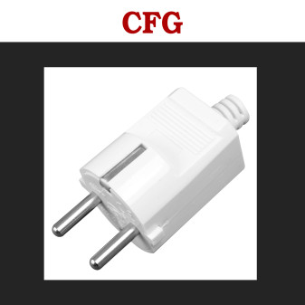 CFG Spina Singola Schuko con Uscita Cavo Dritta - Colore Bianco