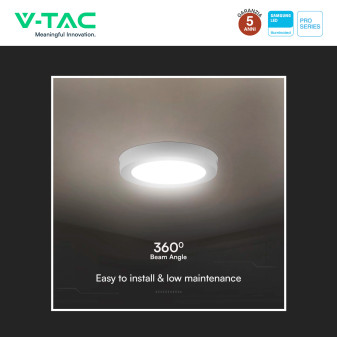 V-Tac Pro VT-60024 Mini Pannello LED Rotondo 24W SMD Chip Samsung