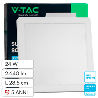V-Tac Pro VT-60024 Mini Pannello LED Quadrato 24W SMD Chip Samsung