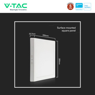 V-Tac Pro VT-60024 Mini Pannello LED Quadrato 24W SMD Chip Samsung