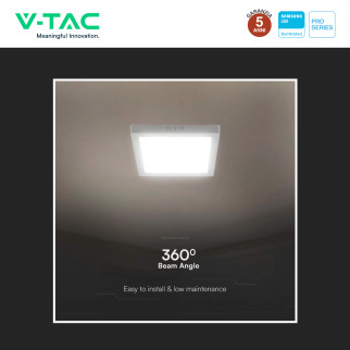 V-Tac Pro VT-60024 Mini Pannello LED Quadrato 24W SMD Chip Samsung