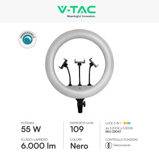 V-Tac VT-45055 Ring Light LED Rotonda 55W SMD CCT Changing Color 3in1
