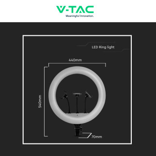 V-Tac VT-45055 Ring Light LED Rotonda 55W SMD CCT Changing Color 3in1