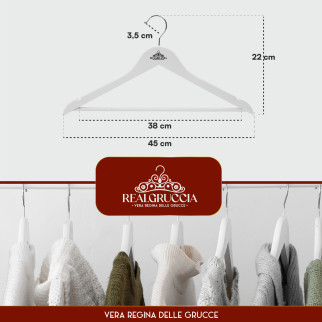 RealGruccia Grucce in Legno Naturale Colore Bianco 22x45cm