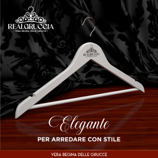 RealGruccia Grucce in Legno Naturale Colore Bianco 22x45cm