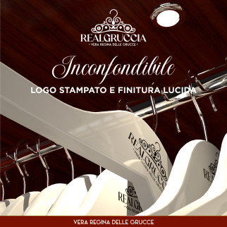 RealGruccia Grucce in Legno Naturale Colore Bianco 22x45cm