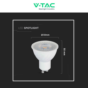 V-Tac VT-247D Lampadina LED GU10 6W Faretto PAR16 SMD Dimmerabile