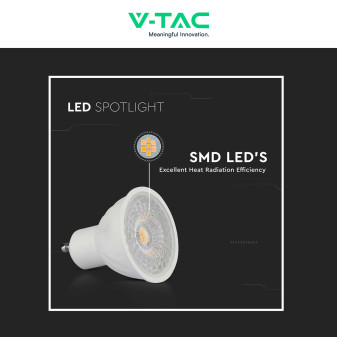 V-Tac VT-247D Lampadina LED GU10 6W Faretto PAR16 SMD Dimmerabile