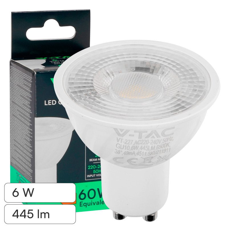 V-Tac VT-227 Lampadina LED GU10 6W Faretto PAR16 SMD