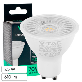 V-Tac VT-292 Lampadina LED GU10 7,5W Faretto PAR16 SMD