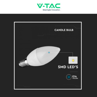 V-Tac VT-268 Lampadina LED E14 6,5W Candela C37 SMD