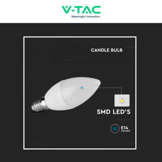 V-Tac VT-268 Lampadina LED E14 6,5W Candela C37 SMD