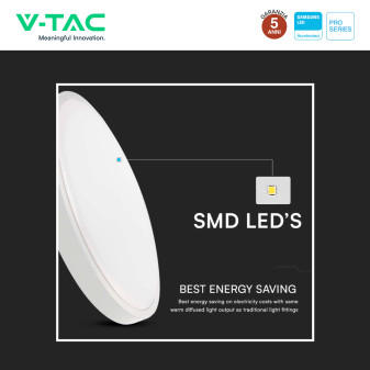 V-Tac Pro VT-8630 Plafoniera LED Rotonda 36W SMD Chip Samsung IP44