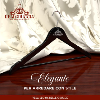 RealGruccia Grucce in Legno Naturale Colore Nero 22x45cm