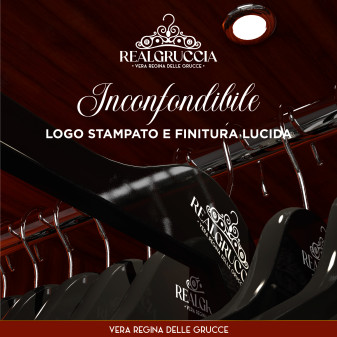 RealGruccia Grucce in Legno Naturale Colore Nero 22x45cm