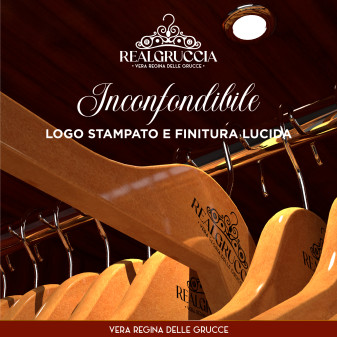 RealGruccia Grucce in Legno Naturale Colore Marrone Chiaro 22x45cm