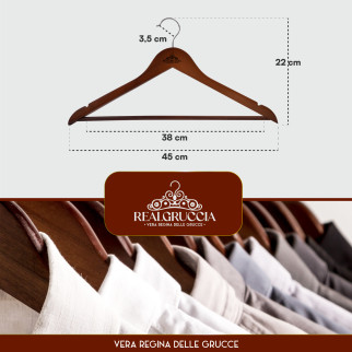 RealGruccia Grucce in Legno Naturale Colore Marrone Scuro 22x45cm