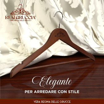 RealGruccia Grucce in Legno Naturale Colore Marrone Scuro 22x45cm