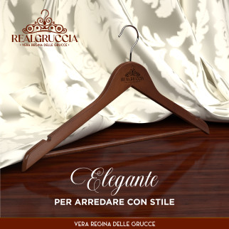 RealGruccia Grucce in Legno Naturale Colore Marrone Scuro 22x45cm